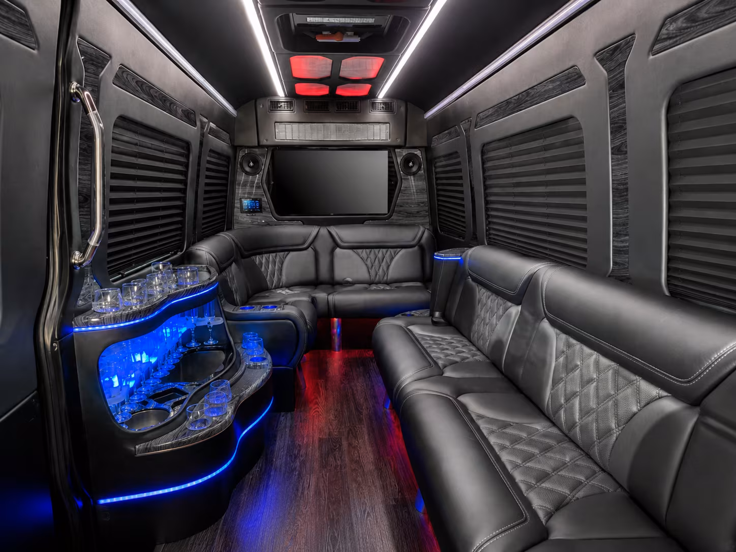 avondale 20 passenger party bus interior