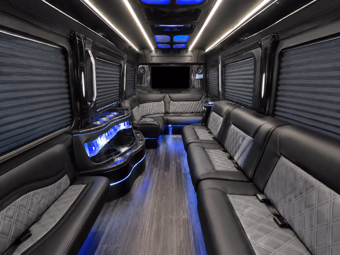 avondale 40 passenger party bus inside